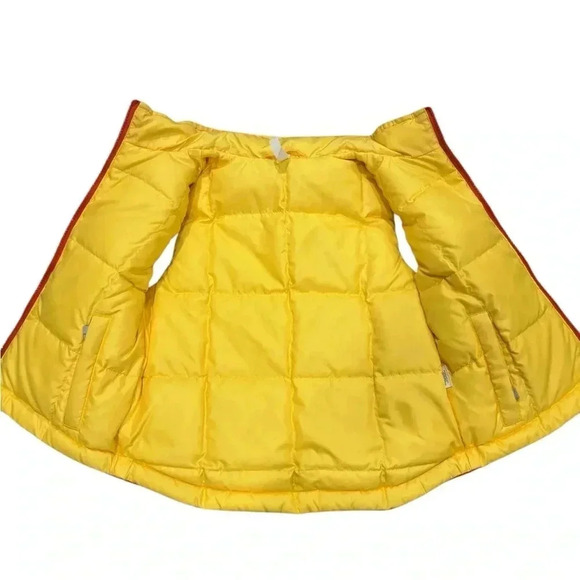 Hannah Andersson Orange Yellow Reversible Puffer Zipper Vest Size 90 Winter Cozy - Picture 5 of 6